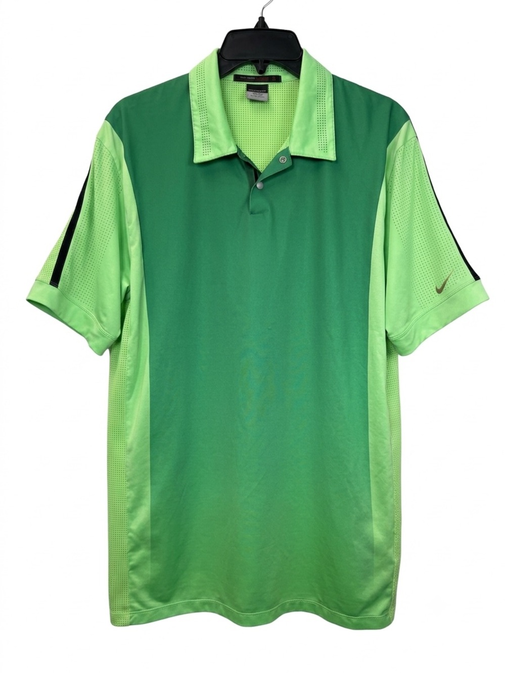 Nike Golf Tiger Woods Collection Men’s Dri-Fit Polo Shirt Green Colorblock M